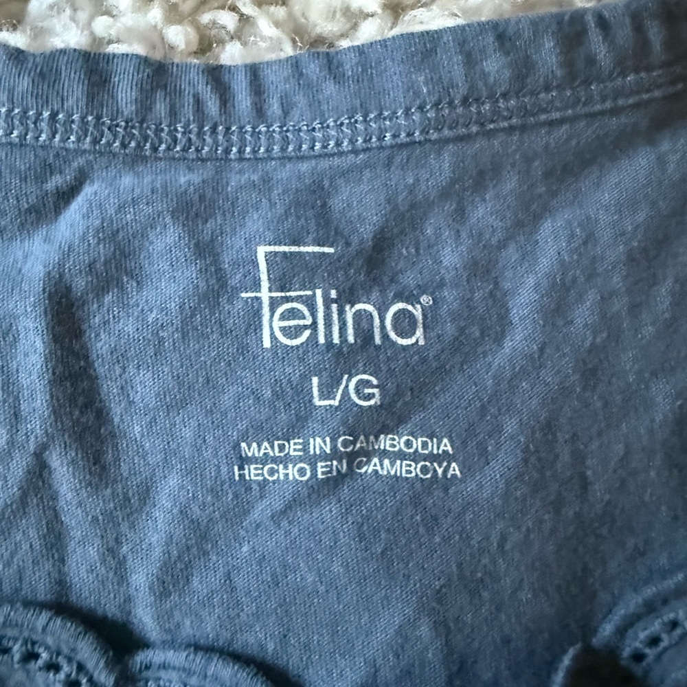 Felina Slate Blue Camisole with Lace Detail - Picture 3 of 3